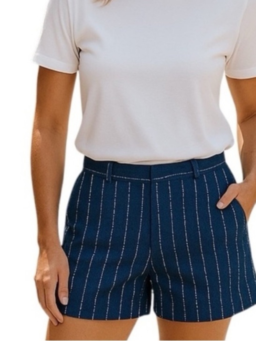 Banana Republic Navy Pinstripe Women's Shorts